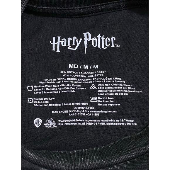 Harry Potter and the Sorcerer’s Stone Graphic T-Shirt Black Vintage Tee Medium - Picture 5 of 8